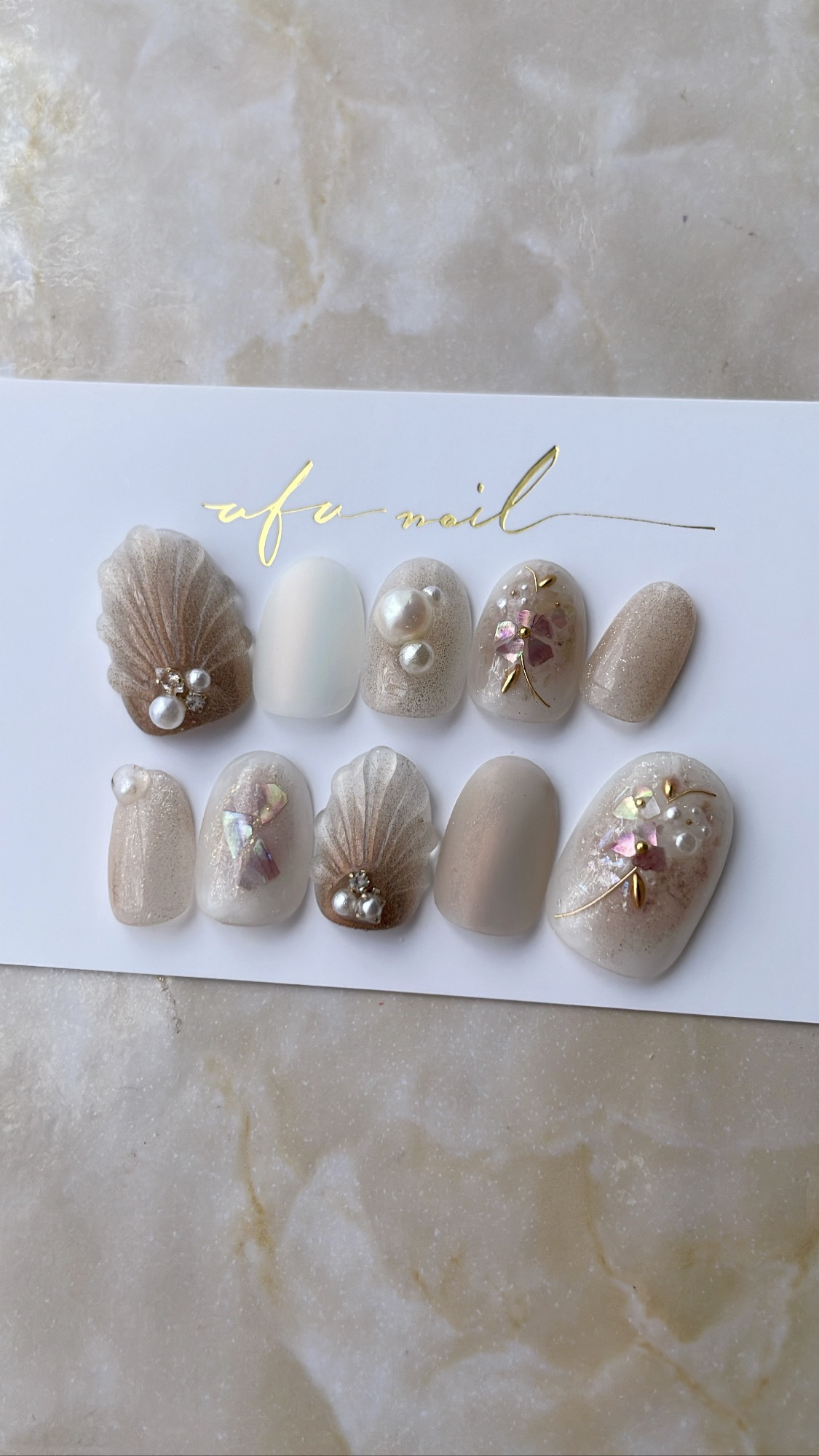 pearl mermaid nail （brown）