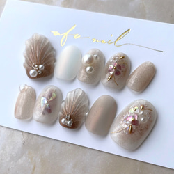 pearl mermaid nail （brown） 3枚目の画像