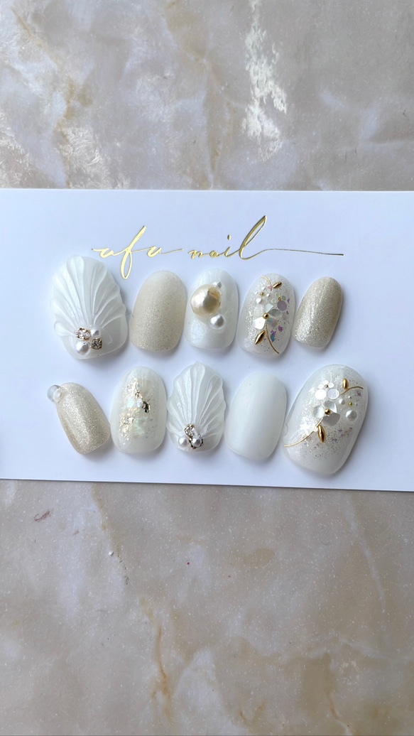 pearl mermaid nail （ecru） 1枚目の画像