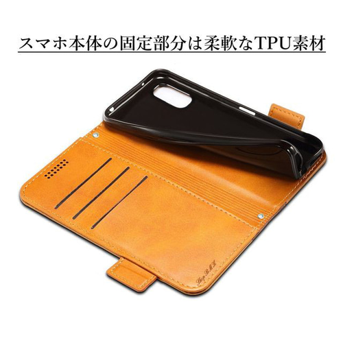 AQUOS wish3 SH-53D A302SH レザーケース 手帳型 Brown スマホケース