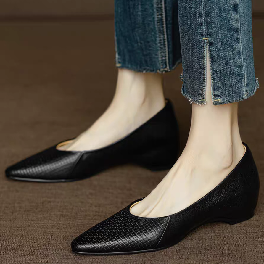 パンプス ローヒール 本革 就活 通勤 仕事 ビジネス オフィス 冠婚葬祭 チェック リクルート フォーマル 25.5