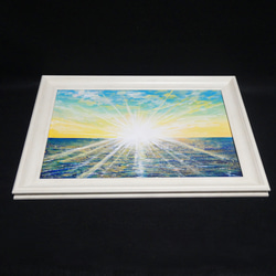 油絵 油彩 油彩画 絵 絵画【朝日の海】 11枚目の画像