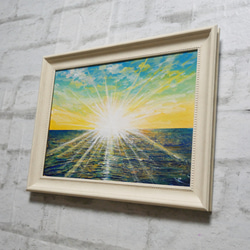 油絵 油彩 油彩画 絵 絵画【朝日の海】 6枚目の画像