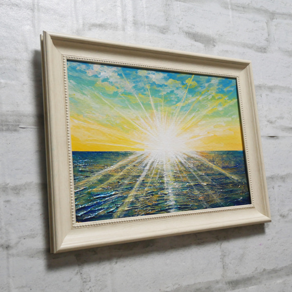 油絵 油彩 油彩画 絵 絵画【朝日の海】 7枚目の画像