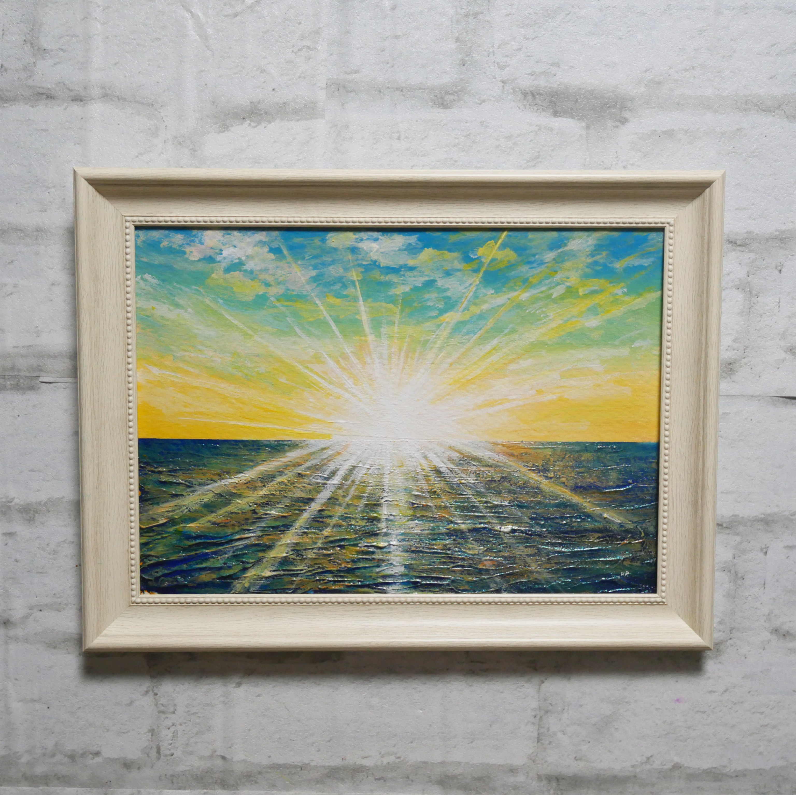 油絵 絵画【冬の朝日】 油絵 絵画【冬の朝日】 - メルカリ