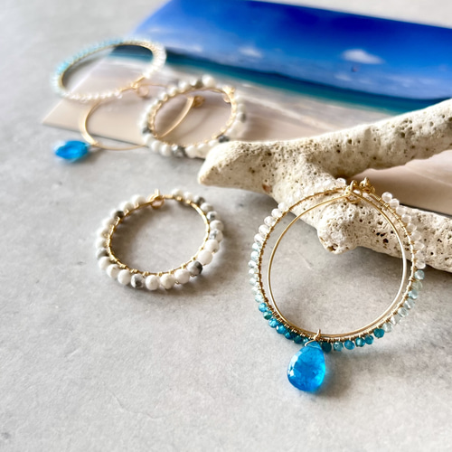 フープ 着せ替えチャーム/ピアス/イヤリング【アパタイト  