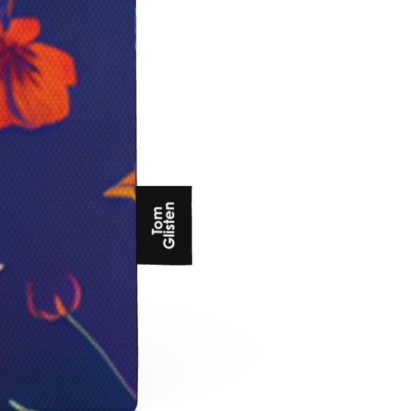 宝石や鉱石のように輝く北欧のカラフルで色鮮やかな花柄や蒼い背景が上品でお洒落 キャンバストートバッグ