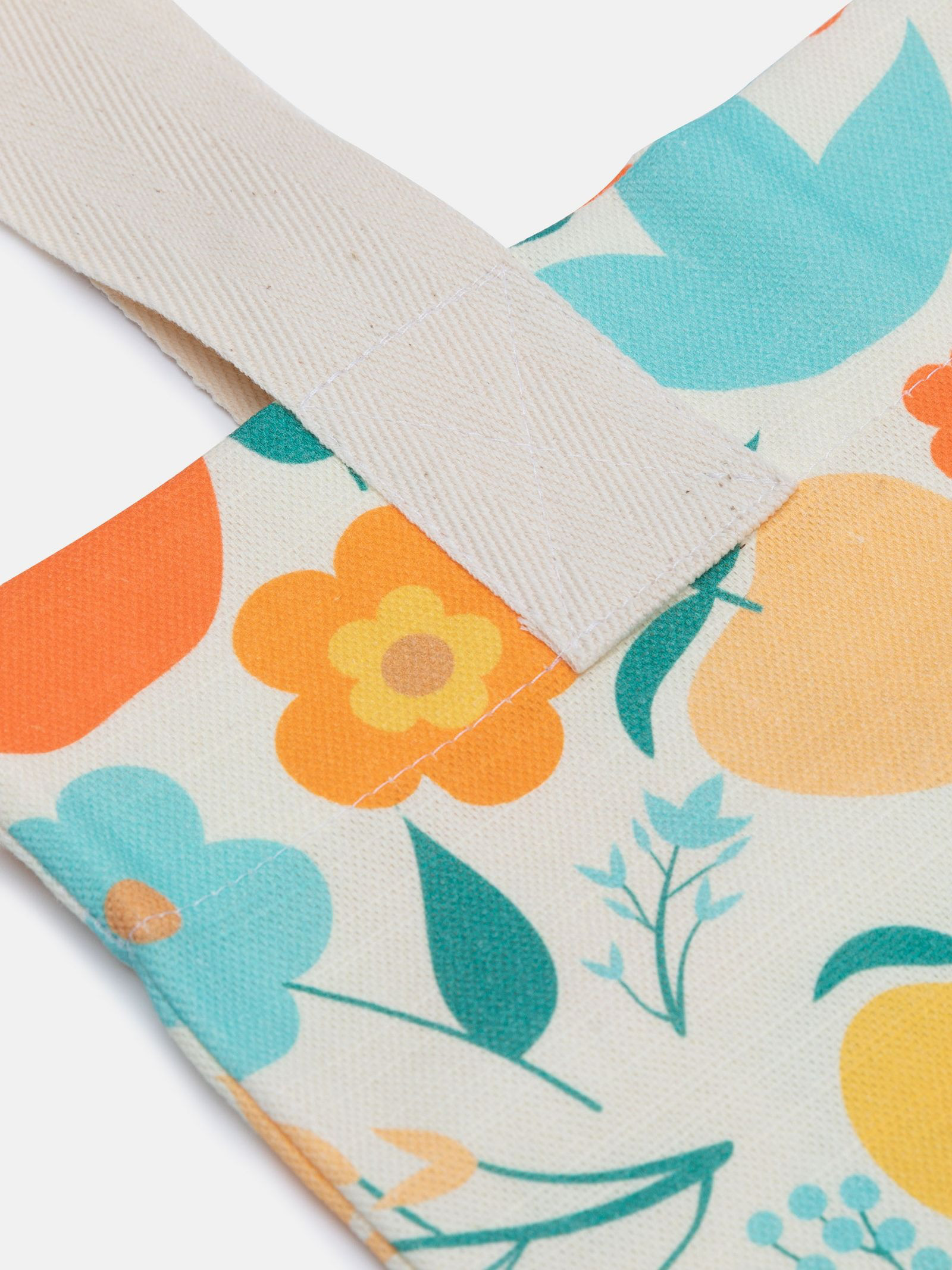 宝石や鉱石のように輝く北欧のカラフルで色鮮やかな花柄や蒼い背景が上品でお洒落 キャンバストートバッグ