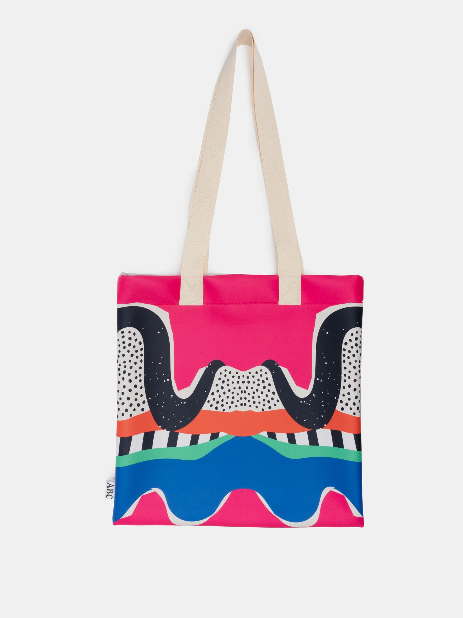 宝石や鉱石のように輝く北欧のカラフルで色鮮やかな花柄や蒼い背景が上品でお洒落 キャンバストートバッグ