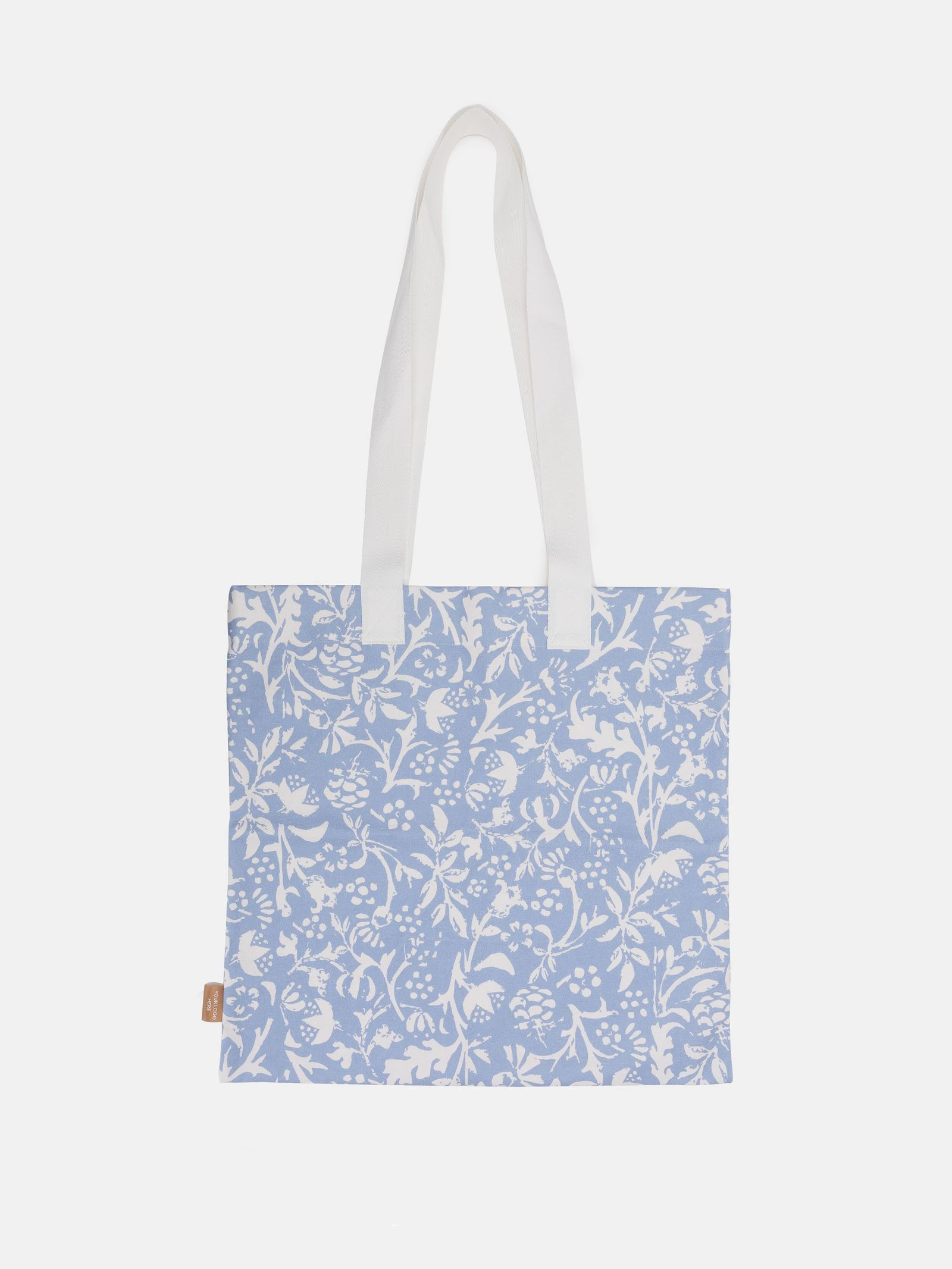 宝石や鉱石のように輝く北欧のカラフルで色鮮やかな花柄や蒼い背景が上品でお洒落 キャンバストートバッグ