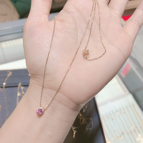 ネックレス レディース サファイア 0.2ct スクエアネックレス