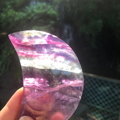 虹入り☆フローライトムーン☆お月様☆瀧川神社にて浄化☆170g☆94.5mm