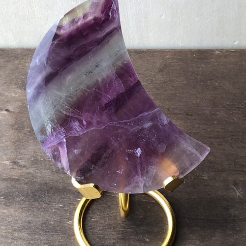 虹入り☆フローライトムーン☆お月様☆瀧川神社にて浄化☆170g☆94.5mm