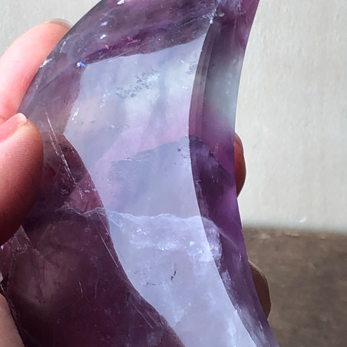 虹入り☆フローライトムーン☆お月様☆瀧川神社にて浄化☆170g☆94.5mm