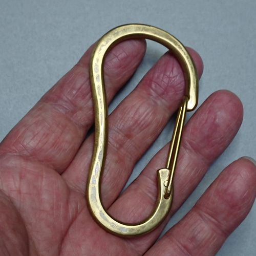 真鍮製 普通のカラビナキーホルダー 太め 80-40 キーリング
