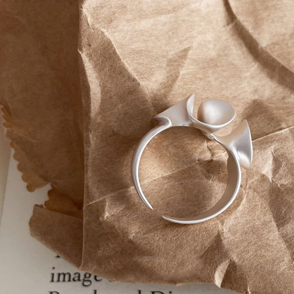 シルバー925  フリフリ　リング　指輪　silver925 フリーサイズ  大きさ調整可能 2枚目の画像