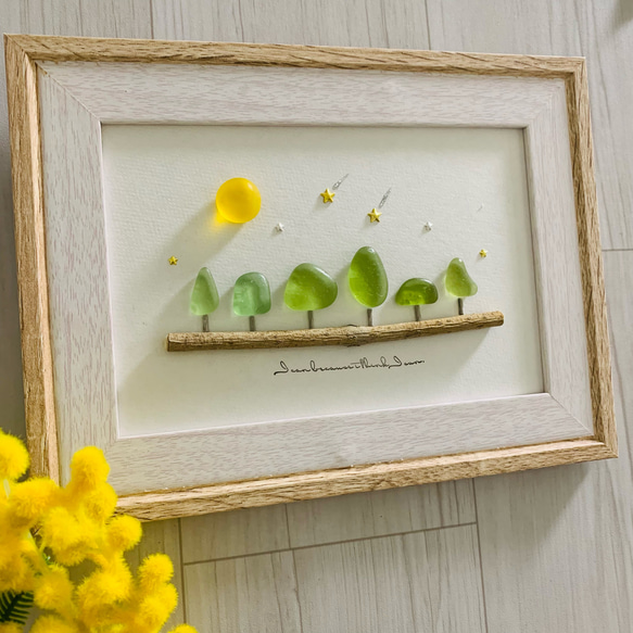 シーグラスアート インテリア雑貨 壁掛け 置物 北欧 ガラス細工 海の