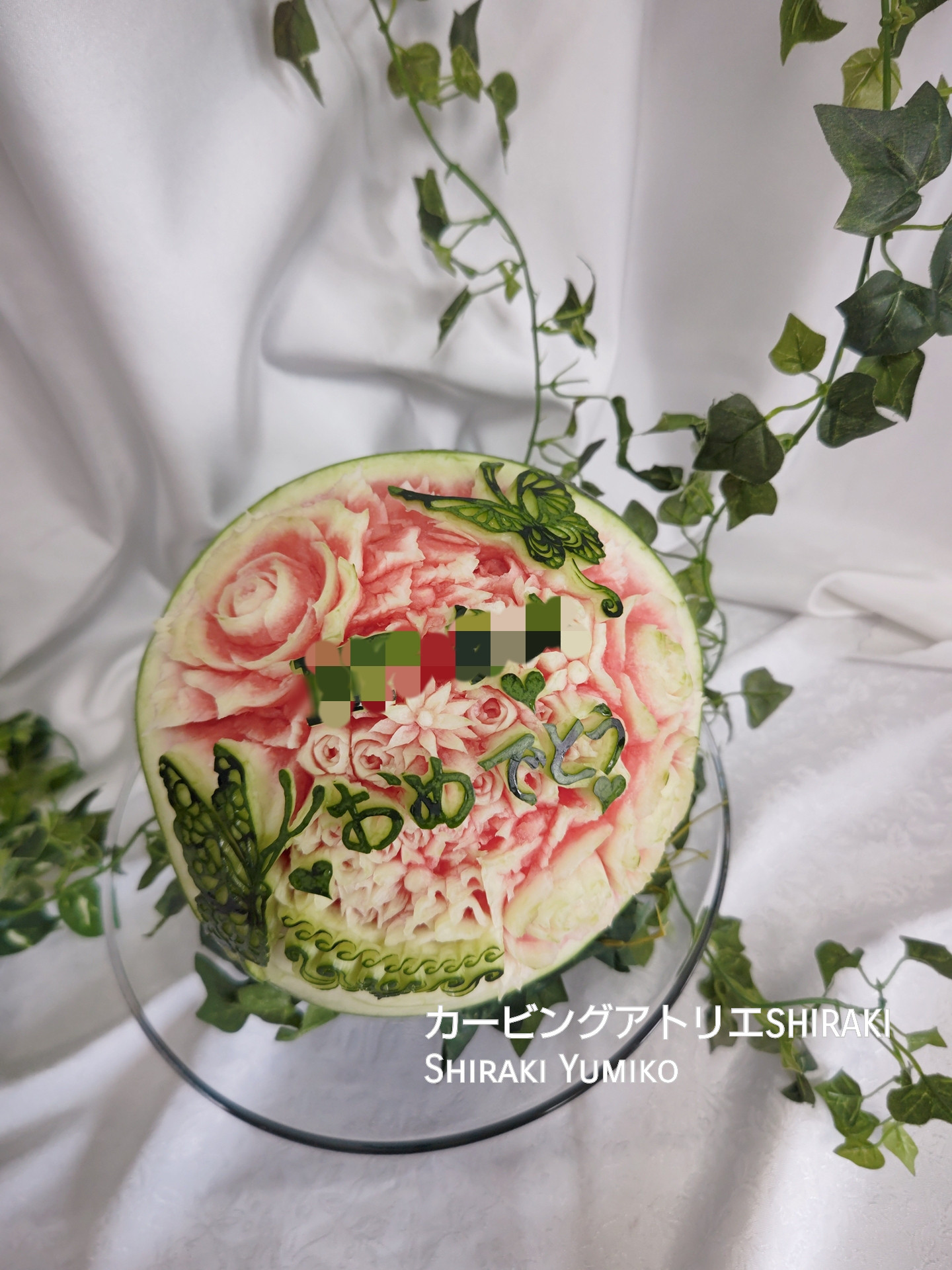 スイカ  カービング  プレゼント  母の日  父の日  ウエディング