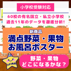 小学校受験　お風呂ポスター　野菜　果物　理科的常識 1枚目の画像