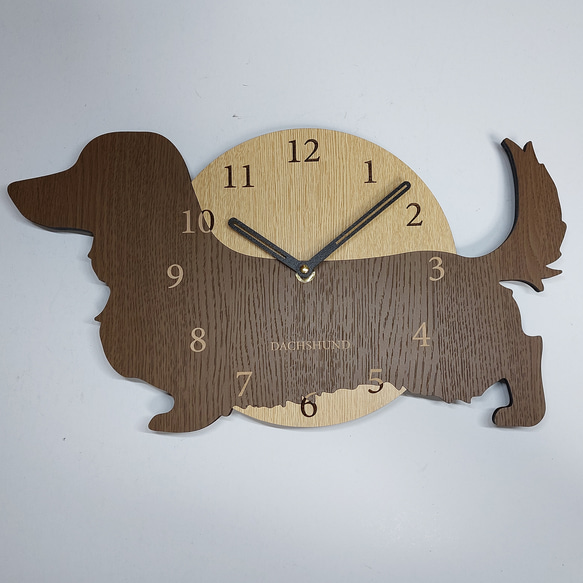 期間限定値下げ3000円引き【名前入れ】ワンちゃん はみ出し壁掛け時計