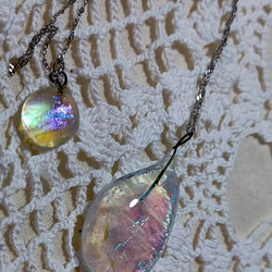 ネックレス　雫石　ベネチアンガラス使用 プラチナチェーン使用 2枚目の画像