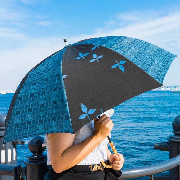 大島紬リメイク日傘着物長傘一本傘