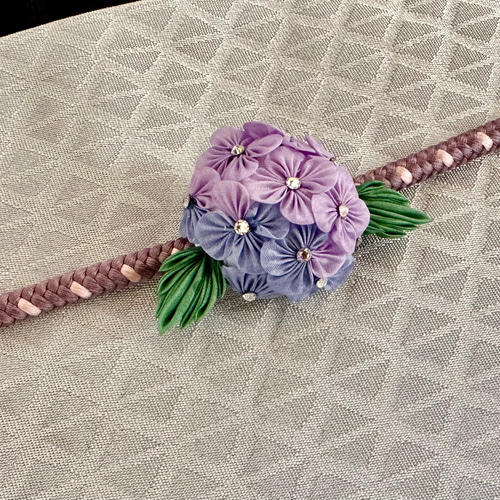 名花(紫陽花) つまみ細工帯留め コサージュ ことゆり 通販