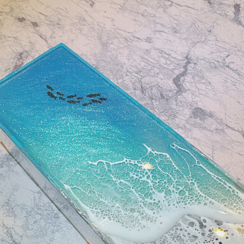 オーダー品 海辺のメガネケース 時計収納 珊瑚砂 レジンアート 海