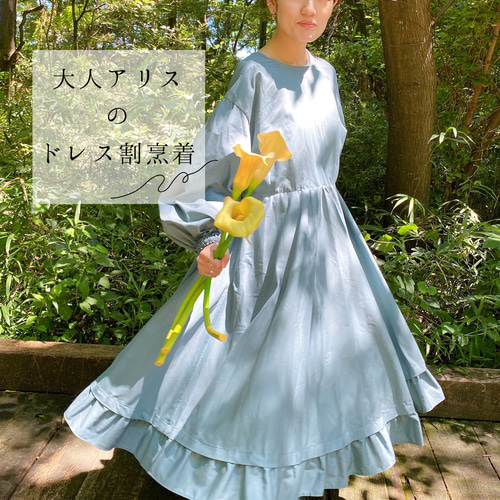 キッズ用 大人アリスのドレス割烹着 おしゃれ エプロン プレゼント 