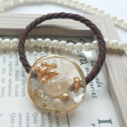 レジンヘアゴム ビジュー　ピンク　春夏　大ぶり　花形　2 レジンヘアゴム ビジュー ピンク 春夏 大ぶり 花形 2