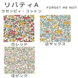 マルチケース ファスナー付 ヌビ リバティA ピンク ラセンビィコットン Forget Me Not 6枚目の画像