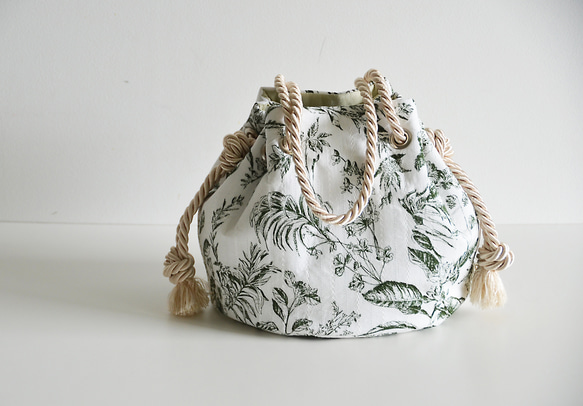 [新款高級] Dobby Weave 蕾絲 Botanical 2way Marine Bag Evergreen 第1張的照片