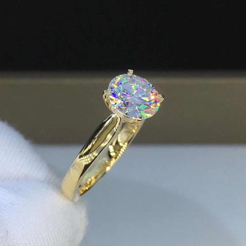 1カラット 】輝くモアサナイト ダイヤモンド リング k18YG 指輪