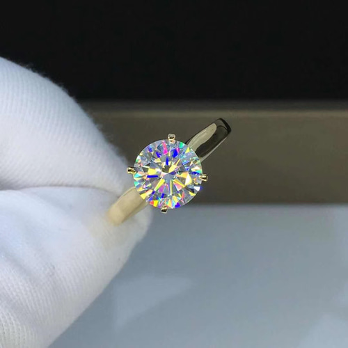 1カラット 】輝くモアサナイト ダイヤモンド リング k18YG 指輪
