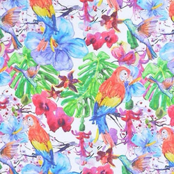 彩色鸚鵡印花法式袖 光滑透明材質，適合夏季穿搭 ◎ 一件就夠了！ 第8張的照片