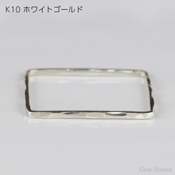 【K10華奢リング】FINE RING Square K10 イエローゴールド　ホワイトゴールド　ピンクゴールド　四角 3枚目の画像