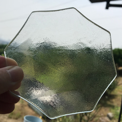 昭和ガラス・マルチトレイ　ヴィンテージガラスの小皿　SDGs　折り鶴 2枚目の画像