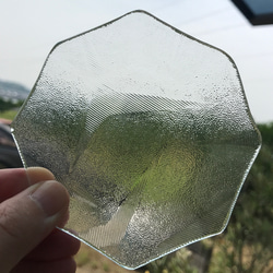 昭和ガラス・マルチトレイ　ヴィンテージガラスの小皿　SDGs　折り鶴 1枚目の画像