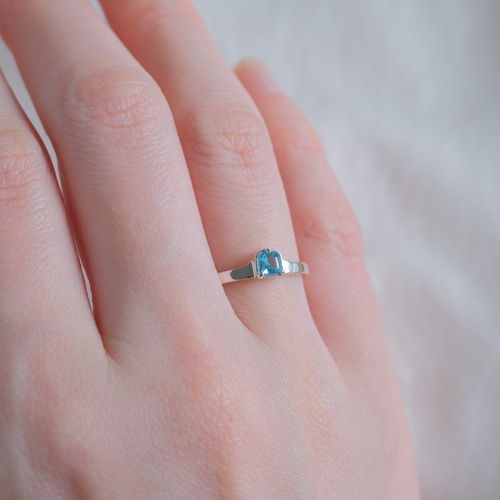 lítil hurð ring 小さな扉 ピンキーリング 天然石ブルーアパタイト