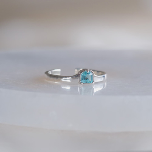 lítil hurð ring 小さな扉 ピンキーリング 天然石ブルーアパタイト