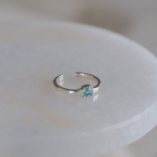 lítil hurð ring 小さな扉 ピンキーリング 天然石ブルーアパタイト