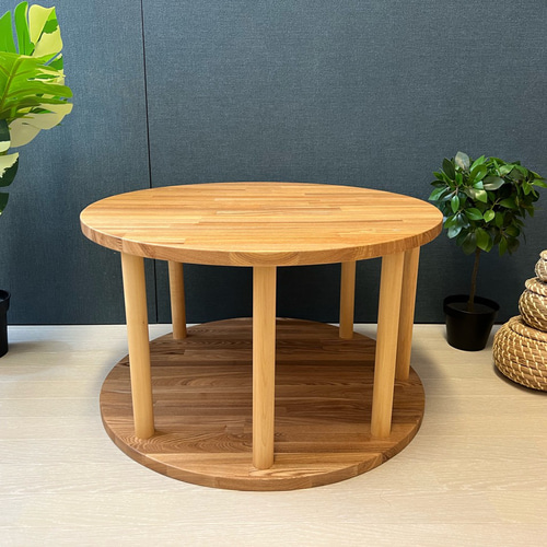 送料無料】 ローテーブル 柱形ドラムテーブル 60cm 35cm タモ