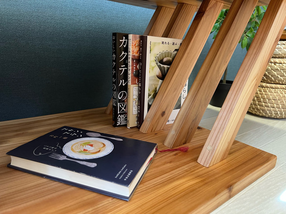 【送料無料】 ローテーブル 長方形 格子脚 90cm 60cm 45cm 収納付き 杉 