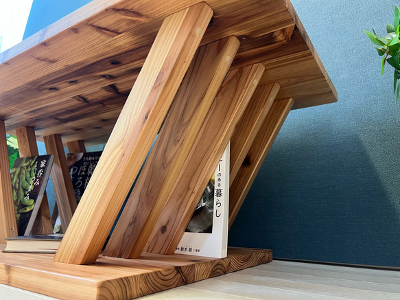 【送料無料】 ローテーブル 長方形 格子脚 90cm 60cm 45cm 収納付き 杉 