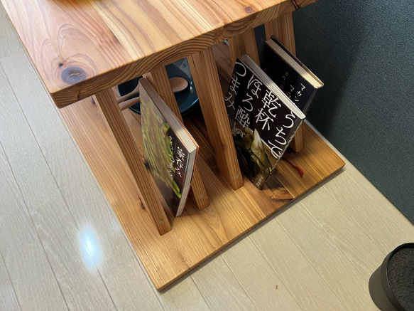 【送料無料】 ローテーブル 長方形 格子脚 90cm 60cm 45cm 収納付き 杉 