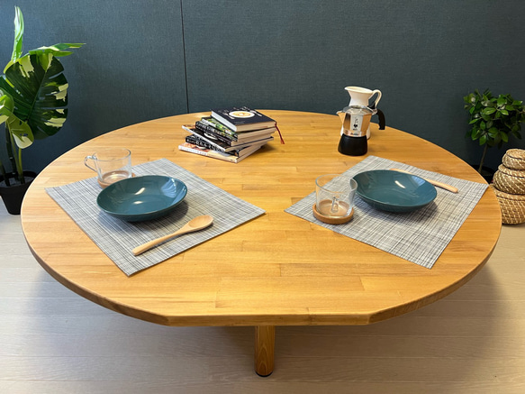 送料無料】 ローテーブル 丸形 120cm 転がり防止 グレイ ウォルナット