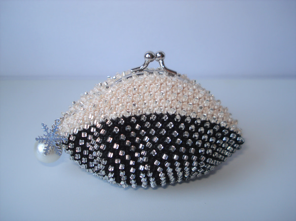 Beaded Purse --Snow Crystal-- Bicolor (S) 1枚目の画像