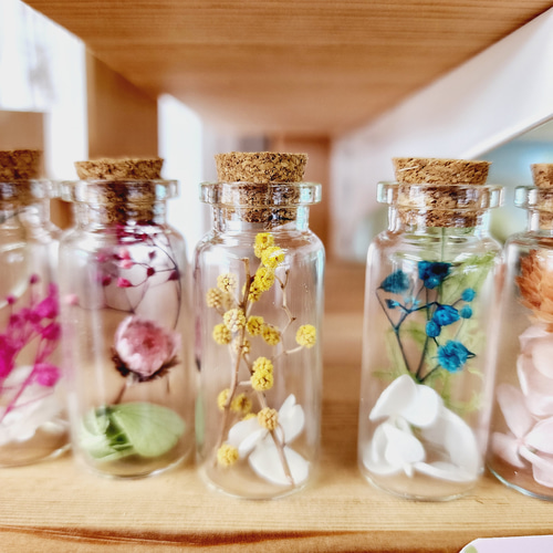 5本セット】ミニガラス瓶◇ガラスボトル◇ボトル高5cm その他素材