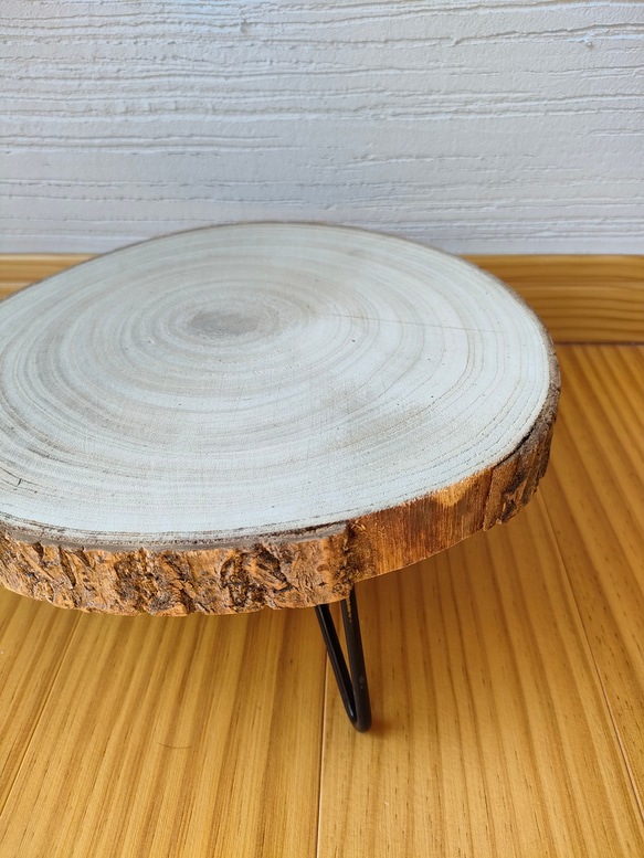 花台・中間サイズ　丸太桐材　インテリア雑貨　観葉植物　テーブル　小物置き　机　 10枚目の画像