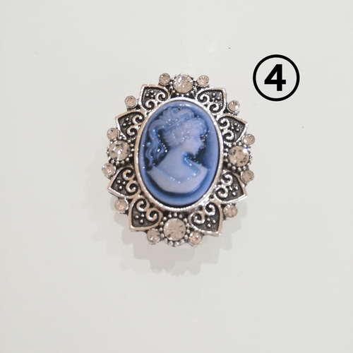 アンティークカメオ センターパーツ カボション ビジュ 同色2個セット